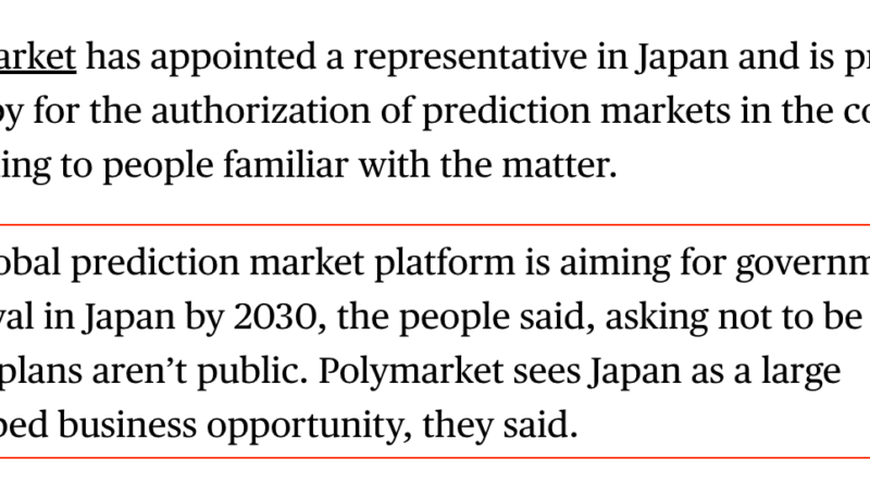 Polymarket Targets Japan Market Entry, Appoints Representative in Push for 2030 Approval