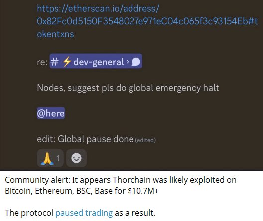 THORChain loses nearly  million in suspected exploit as RUNE tumbles 13%